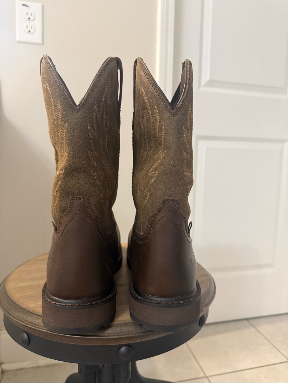 Ariat Brown Steel Toe Western Work Boots - Picture 7 of 9
